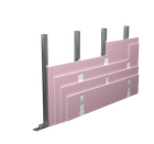 Předsazené stěny (opláštění šachet) se čtyřnásobným opláštěním ze sádrokartonových desek